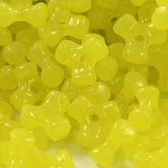 Bead, Acrylic or Plastic Tri-Bead, 10x5mm Fancy Triangle  - Glow-in-Dark - Yellow