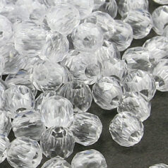 Plastic Beads 8mm Facetted Trans. (3mm thickness, hole size:3.5mm) - Crystal