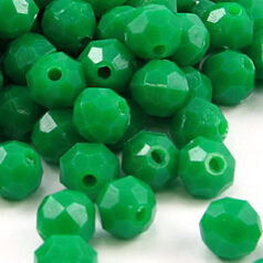 Bead, Acrylic Faceted Round Beads,  8mm - Opaque Green