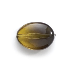 Bead, Acrylic Oval Bead, 19x25mm (9.5mm thickness) - Light Olive. to Dark Olive