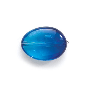Bead, Acrylic Oval Bead, 19x25mm (9.5mm thickness) - Light Blue to Dark Blue