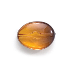 Bead, Acrylic Oval Bead, 19x25mm (9.5mm thickness) - Light Amber to Dark Amber
