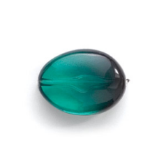 Bead, Acrylic Oval Bead, 19x25mm (9.5mm thickness) - Light Teal to Dark Teal