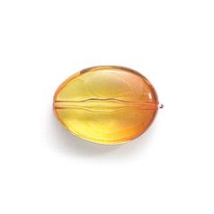 Bead, Acrylic Oval Bead, 19x25mm (9.5mm thickness) - Light Orange to Dark Orange