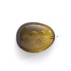 Bead, Acrylic Oval Bead, 25x32mm (12.75mm thickness) - Olive