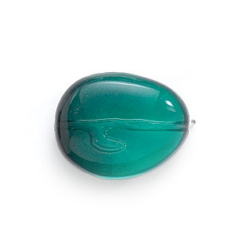Bead, Acrylic Oval Bead, 25x32mm (12.75mm thickness) - Teal