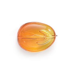 Bead, Acrylic Oval Bead, 25x32mm (12.75mm thickness) - Orange