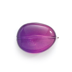 Bead, Acrylic Oval Bead, 25x32mm (12.75mm thickness) - Purple