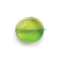 Bead, Acrylic Round Flat Bead, 22x24mm (7mm thickness) - Lime/Green