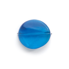 Bead, Acrylic Round Flat Bead, 22x24mm (7mm thickness)  - Light Blue to Blue