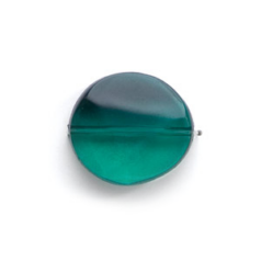 Bead, Acrylic Round Flat Bead, 22x24mm (7mm thickness) - Light Teal to Teal