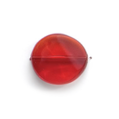 Bead, Acrylic Round Flat Bead, 22x24mm (7mm thickness) - Light Red to Red