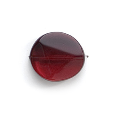 Bead, Acrylic Round Flat Bead, 22x24mm (7mm thickness) - Red to Dark Red