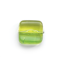 Bead, Acrylic Square Bead, 18mm  (6.7mm thickness) - Olive/Green