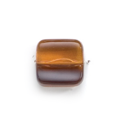 Bead, Acrylic Square Bead, 18mm  (6.7mm thickness) - Amber/Brown