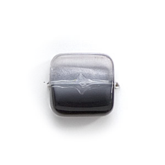 Bead, Acrylic Square Bead, 18mm  (6.7mm thickness) - Grey/Black
