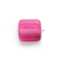 Bead, Acrylic Square Bead, 18mm  (6.7mm thickness) - Pink