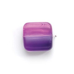Bead, Acrylic Square Bead, 18mm  (6.7mm thickness) - Light Purple to Purple
