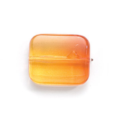 Bead, Acrylic Rectangle Flat Bead, 22x26mm (7.5mm thickness) - Light orange to Orange