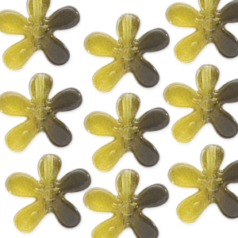 Bead, Acrylic Flower Bead,16mm  - Yellow/Grey