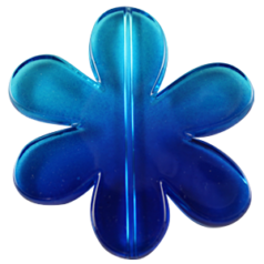 Acrylic Bead/Pendant, 80mm Margarita Flower (7.5mm thickness) - Aquamarine/Blue