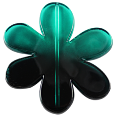 Acrylic Bead/Pendant,  80mm Margarita Flower (7.5mm thickness) - Teal/Dark Green