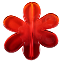 Acrylic Bead/Pendant,  80mmMargarita Flower  (7.5mm thickness) - Red/Dark Red