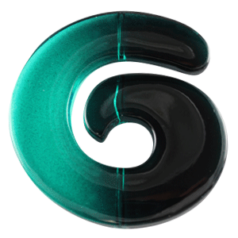 Acrylic Swirl Pendant - 84mm (7.8mm thickness) - Teal/Dark Green
