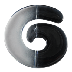 Acrylic Swirl Pendant - 84mm (7.8mm thickness) - Grey/Black
