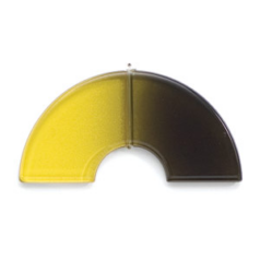 Acrylic Half Moon Bead/Pendant - 32x84mm(3.7mm thickness) - Yellow/Charcoal