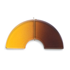 Acrylic Half Moon Bead/Pendant, 32x84mm(3.7mm thickness) - Light Amber/Brown