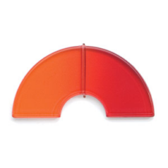 Acrylic Half Moon Bead/Pendant, 32x84mm(3.7mm thickness) Half Moon - Orange/Red