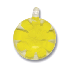 Pendant, 30mm Lampwork Crystal Glass Pendant with an Daisy Flower design inside