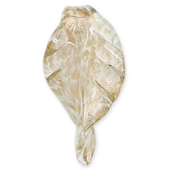 Pendant, 45mm Lampwork Glass Leaf Pendant - Crystal
