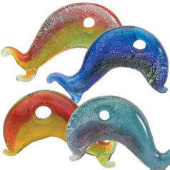 30x55mm Dolphin Silverfoil Pendant - choose one Colours