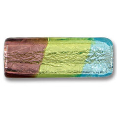 Pendant, Lampwork Glass with Silverfoil 48x18mm Rectangle in 3 gorgeous colors - Amethyst/Yellow/Sapphire. Made in Japan (Hole Size 2.5mm)