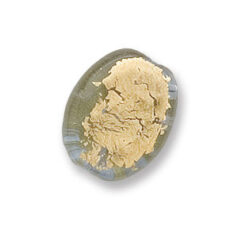 Bead, Japanese Sassoon Lampwork Glass, 20x17x6mm Flat Oval Bead with Goldfoil on surface - Light Sapphire (Hole Size 1.6mm)