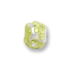 Bead, Japanese Sassoon Lampwork Glass, 10mm Round Yellow color bead with Silverfoil Drizzle (Hole Size 1.6mm)