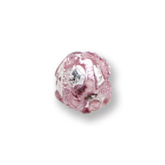 Bead, Japanese Sassoon Lampwork Glass, 10mm Round Light Amethyst color bead with Silverfoil Drizzle (Hole Size 1.6mm)