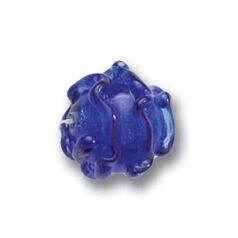 Bead, Japanese Sassoon Lampwork Glass, 12mm Round with Silverfoil and waves pattern - Cobalt Blue (Hole Size 1.6mm)
