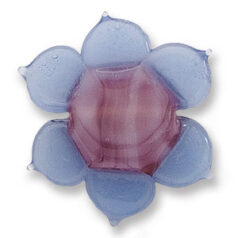 Pendant, Japanese Sassoon Lampwork Glass, 30mm Flower with Multi Colour - Purple/Blue (Hole Size 1.6mm)