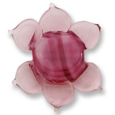 Pendant, Japanese Sassoon Lampwork Glass, 30mm Flower with Multi Colour - Rose/Light Amethyst (Hole Size 1.6mm)