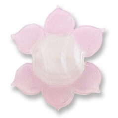 Pendant, Japanese Sassoon Lampwork Glass, 30mm Flower with Multi Colour - White/Pink (Hole Size 1.6mm)