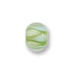 Bead, Japanese Sassoon Lampwork Glass, 9x12mm Rondelle with Drop and stripe patterns - Pale Green/Pale Blue (Hole Size 1.4mm)