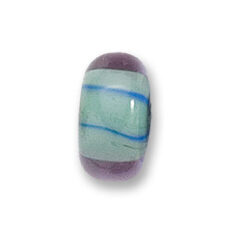 Bead, Japanese Sassoon Lampwork Glass, 18x9mm Mulit-color Donut - Alexandrite, Pale Green/Blue (Hole Size 3.4mm)
