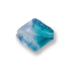 Bead, Japanese Sassoon Lampwork Glass, 16x14mm Spiral Two-Tone - Green Aqua/Light Sapphire (Hole Size 1.7mm)