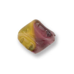 Bead, Japanese Sassoon Lampwork Glass, 16x14mm Spiral Two-Tone - Amethyst/Khaki (Hole Size 1.7mm)