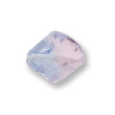 Bead, Japanese Sassoon Lampwork Glass, 16x14mm Spiral Two-Tone - Pink/Light Sapphire (Hole Size 1.7mm)