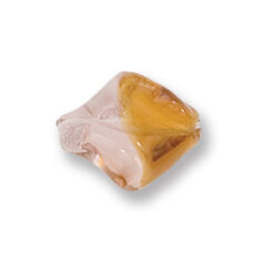 Bead, Japanese Sassoon Lampwork Glass, 16x14mm Spiral Two-Tone - Pink/Topaz (Hole Size 1.7mm)