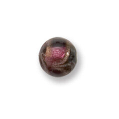 Bead, Japanese Sassoon Lampwork Glass, 10mm Round Bead with Silverfoil and Blacktip - Amethyst (Hole Size 1.7mm)